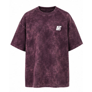 T-shirt Oversize Premium en Coton Délavé à l'Acide, Coupe Ample, Style Streetwear Urbain Décontracté, Épaules Tombantes, Personnalisable, Vente en Gros - Product Image 1