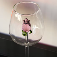 Flûtes à vin en cristal sans plomb personnalisées avec logo Chien Keng AG-SH-087, transparentes, pour toast à la rose, faites à la main, à long pied, vente en gros