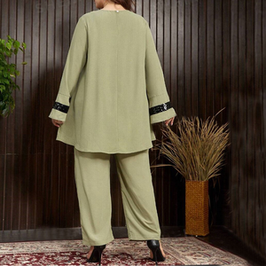 Khiêm tốn nida 2 pcs co ORD Chất lượng cao cộng với kích thước dài tay áo hồi giáo quần áo phụ nữ thanh lịch abaya - Product Image 5