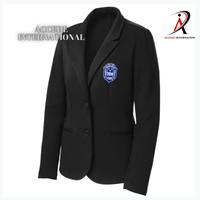 Blazer pour femme en tricot uni, personnalisé, à un bouton, style formel, pour tenue de fraternité grecque, brodé, bordeaux, pour le bureau et l'université, vente en gros