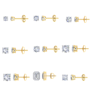 Boucle d'oreille en or massif 18 carats pour femme Diamant rond de laboratoire de taille brillante pour fiançailles et cadeau - Product Image 4