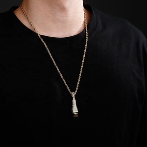 Collares de Alta Calidad de Moda Hip Hop Chapados en Oro con Colgante de Maquinilla de Afeitar y Diamantes de Laboratorio, Venta al por Mayor, Regalo de Joyería - Product Image 3