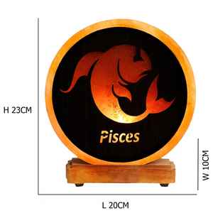 Lámpara de cristal del Himalaya Piscis hecha a mano, Animal tallado, tamaños personalizados, Base de madera, decoración del hogar ecológica de alta calidad - Product Image 3