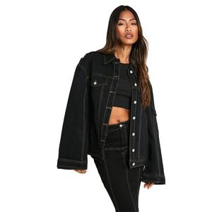 Chaquetas Vaqueras Personalizadas para Mujer, Chaqueta Vaquera de Alta Calidad con Logotipo Personalizado, Venta al Por Mayor de Ropa - Product Image 1