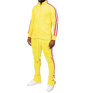 Traje apilado con cordón para hombre, nuevo diseño a la moda, trajes de sudor apilados con rayas laterales, traje suave apilado, alta calidad, OEM - Product Image 6