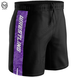 Mejor material, precio económico, MOQ personalizado, pantalones cortos de lucha libre, pantalones cortos de boxeo MMA para hombre de Huge Edge Sports. - Product Image 1