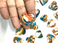 Bijoux IGI Vente en gros Prix d'usine AAA Grade 20mm Naturel Bleu Huître Turquoise Coeur Forme Cabochon Pierres Précieuses en Vrac