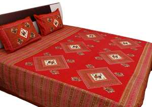 Vente en gros personnalisée Designs de luxe King Microfibre Coton imprimé Brun Double Drap de lit Coton imprimé et impression à la main - Product Image 2