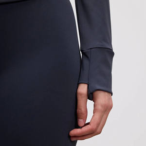 Ensemble de yoga deux pièces sans couture pour femmes Leggings taille haute à manches longues haut court respirant actif extensible motif à pois poches - Product Image 6