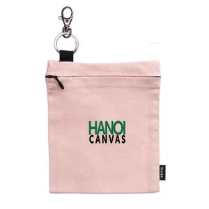 Eco-Friendly <b>Canvas</b> Makeup <b>Bag</b> with Zipper Closure Keychain Custom Printed Logo <b>Plain</b> Pattern BSCI Certified Vietnam Origin - Product Image 2