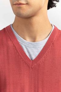 Pull sans manches à col en V, mode d'hiver, cardigan décontracté à manches longues, tricot ample, pull à col rond, coupe ajustée, taille homme - Product Image 6