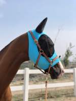 Masque anti-mouches pour chevaux respirant, personnalisable avec logo, de haute qualité, en maille souple, protection UV intégrale du visage, couvre-nez et oreilles, idéal pour les jambières par temps chaud