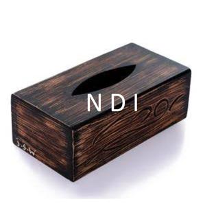 Boîte à mouchoirs en bois décorative de grande capacité, finition bicolore, pour bars, hôtels et cafés. - Product Image 4