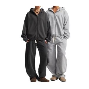 Conjunto Deportivo Informal Unisex para Invierno, Color Personalizado, 100% Algodón, Felpa, Sudadera con Capucha, Pantalones Deportivos Transpirables - Product Image 6