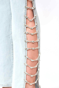 High-Waist 2024 <b>Stretch</b> Denim Pants Women Casual Cargo Baggy Jeans Multi-Pocket High Quality Fashion Pant OEM Serviced - Product Image 3