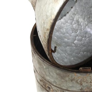 Metal <b>Vases</b> Rustic Galvanized <b>Floor</b> <b>Vases</b> with Studs Farmhouse Decor Tall Decorative <b>Vases</b> for Living Room Home Decor - Product Image 3