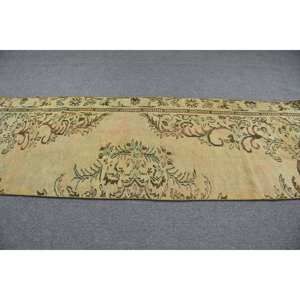 Alfombra Turca Clásica de 29 'X 81 'para Decoración de Sala de Estar, Tejido Plano de 4m de Ancho, Color Blanco y Beige Vintage - Product Image 3