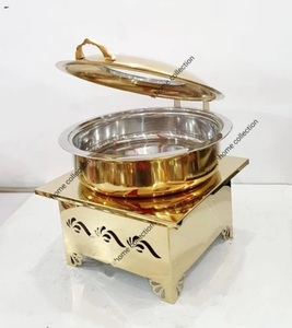 Juego de Recipientes para Calentar Comida Tipo Buffet, Diseño Elegante, Acero Inoxidable Dorado, Estilo Art Deco, Duradero, para Hogar, Fiestas, Hotel, Restaurante - Product Image 6