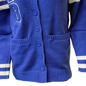 ZPB Varsity personnalisé tricoté cachemire sororité Cardigan col en v université broderie crête Logo hiver Style décontracté bouton avant - Product Image 6