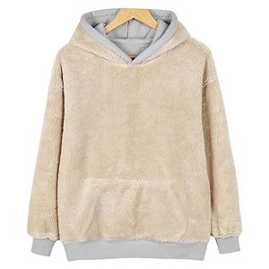 <b>Mens</b> Boys Winter <b>Sherpa</b> Lined Fleece Pullover Loose <b>Hoodies</b> Fashion Brand Top Thickened Fleece Sweatshirt - Product Image 5