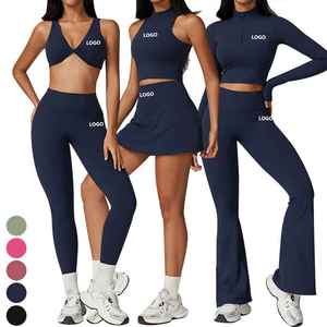 ชุดออกกำลังกายสองชิ้นสำหรับผู้หญิงเสื้อกล้ามและเลกกิ้งชุดออกกำลังกายสำหรับเล่นโยคะ - Product Image 3