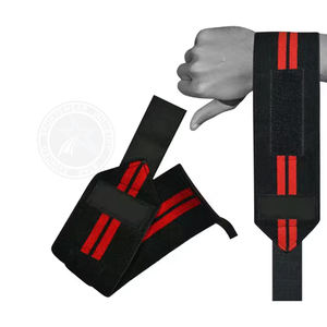 Bandages de poignet en coton et polyester imprimés personnalisés, équipement d'entraînement de fitness de puissance avec logo de marque privée, soutien à l'haltérophilie - Product Image 6