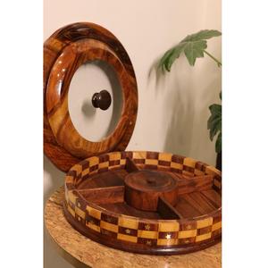 Caja de frutas secas de madera pulida de primera calidad diseñada para regalos de lujo, decoración del hogar y exhibición de mesa elegante - Product Image 1