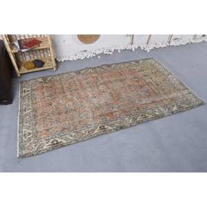 พรมขนสัตว์สีเบจสีส้มวินเทจขนาด3.7x6.5ฟุตการเย็บปะติดปะต่อกันสไตล์ยางหนุนหลังสำหรับห้องนอนห้องโถงสี่เหลี่ยมผืนผ้าสำหรับวัยรุ่นต่ำ - Product Image 2