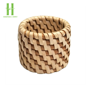 Meilleure vente Anneau porte-serviettes de mariage naturel fait à la main en bambou Écologique Durable Luxe Design classique Dîner Table de fête - Product Image 3