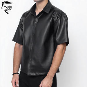 UNBRIDLEDS INDUSTRY Chemises décontractées pour hommes en cuir véritable de haute qualité Matériau respirant et à séchage rapide - Product Image 3