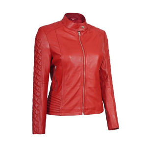 Vente en gros Veste en cuir de mouton véritable pour femmes, style bombardier court, veste en jean tendance printemps pour femmes - Product Image 5