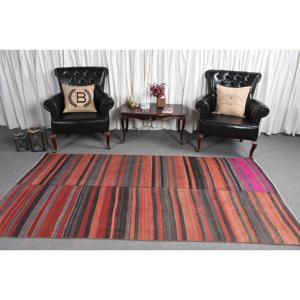 พรมวินเทจ ขนาด 4.5x8.7 ฟุต พรมปูพื้นสีแดงไล่เฉด พรมขนสัตว์ตุรกี - Product Image 2