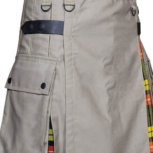 Kilt utilitaire hybride fait main en kaki avec tartan Buchanan, kilt sur mesure pour homme - Product Image 5
