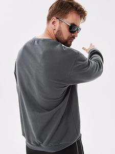 Sudadera ligera de algodón 100% para hombre, sudaderas transpirables de invierno con cuello redondo de Color sólido liso a la moda - Product Image 3