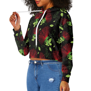 Sweat-shirts à capuche courts pour femmes personnalisés en coton à manches longues en coton et en polaire Vêtements de rue décontractés Sweat-shirts courts personnalisés - Product Image 6