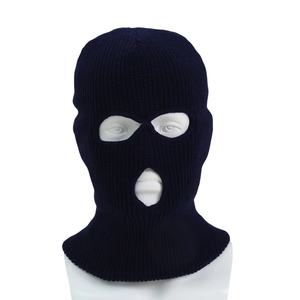 Masque de ski avec logo personnalisé Bonnet en tricot pour hommes Cagoule de couleur unie 3 trous Cagoule de ski - Product Image 1