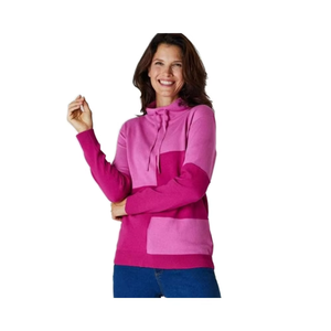 BD Apparels femmes décontracté coupe ample doux gros tricots col haut à manches longues couleur bloc pull pour la mode d'hiver - Product Image 1