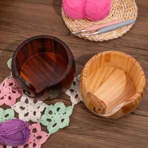 Tazón de Hilo para Crochet de Madera Natural Premium |   Organizador de hilo para tejer hecho a mano para proyectos de ganchillo y tejido - Product Image 5