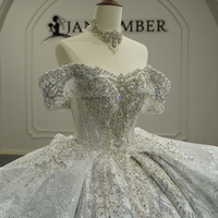 Robes de mariée Jancember GT26011 Princess, robe de bal à épaules dénudées, paillettes brillantes