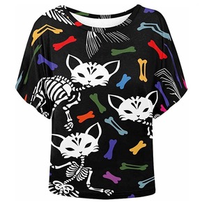 T-shirt décontracté à manches courtes ample pour femme Imprimé allover Style d'été écologique - Product Image 3