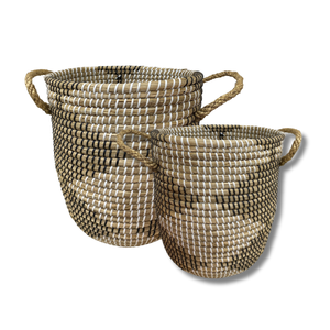 Panier à linge en jonc de mer vietnamien tissé, organisateur de linge fait main de haute qualité pour toute maison, plusieurs tailles, personnalisation - Product Image 1