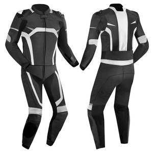 Traje de moto de cuero de ajuste universal con armadura CE ajustable para seguridad - Product Image 1
