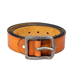 Ceinture décontractée en cuir brun lisse, pour toutes les tailles personnalisées, avec boucle de finition en argent antique ajustable, 4 couleurs disponibles - Product Image 5