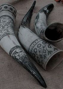 Corne à boire viking en buffle de qualité supérieure avec support en métal, corne de buffle d'eau, prix d'usine Inde - Product Image 2