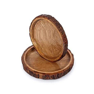 Plateau de service en bois de forme ronde fabriqué à la main 100% de haute qualité pour la vente en gros - Product Image 3