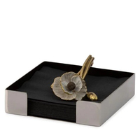 Porte-serviettes de table en aluminium métal support de stockage de serviettes Table à dîner décoratif fleur dorée Design pour un usage de bureau