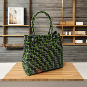 Bolsos ecológicos para mujer de la mejor calidad, moderno y moderno tejido de paja de plástico reciclado, elegante bolso de nuevo estilo - Product Image 3