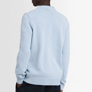 Pull à col rond pour homme minimaliste OEM, bleu clair, doux, uni, tricoté, pull décontracté de base, vêtements pour homme, nouveau design - Product Image 4