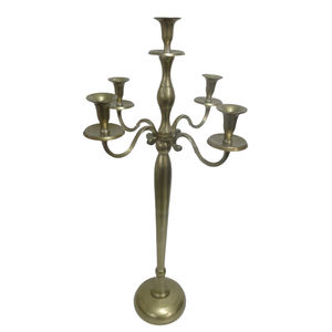 Bougeoir en aluminium à 5 bras pour décoration de mariage Bougeoir PC noir brillant pour événement Décoration de fête de Noël - Product Image 3