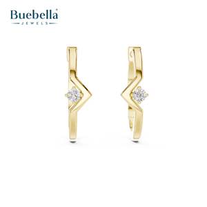 Pendientes de diamantes redondos en forma de V de Plata de Ley 925 personalizados de alta calidad para mujer, joyería de moda - Product Image 1